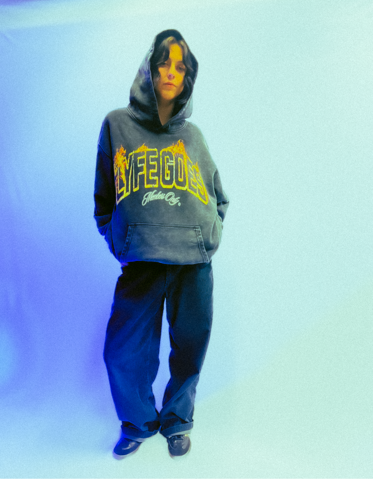 Lyfe Goes- Flame Logo Premium Hoodie